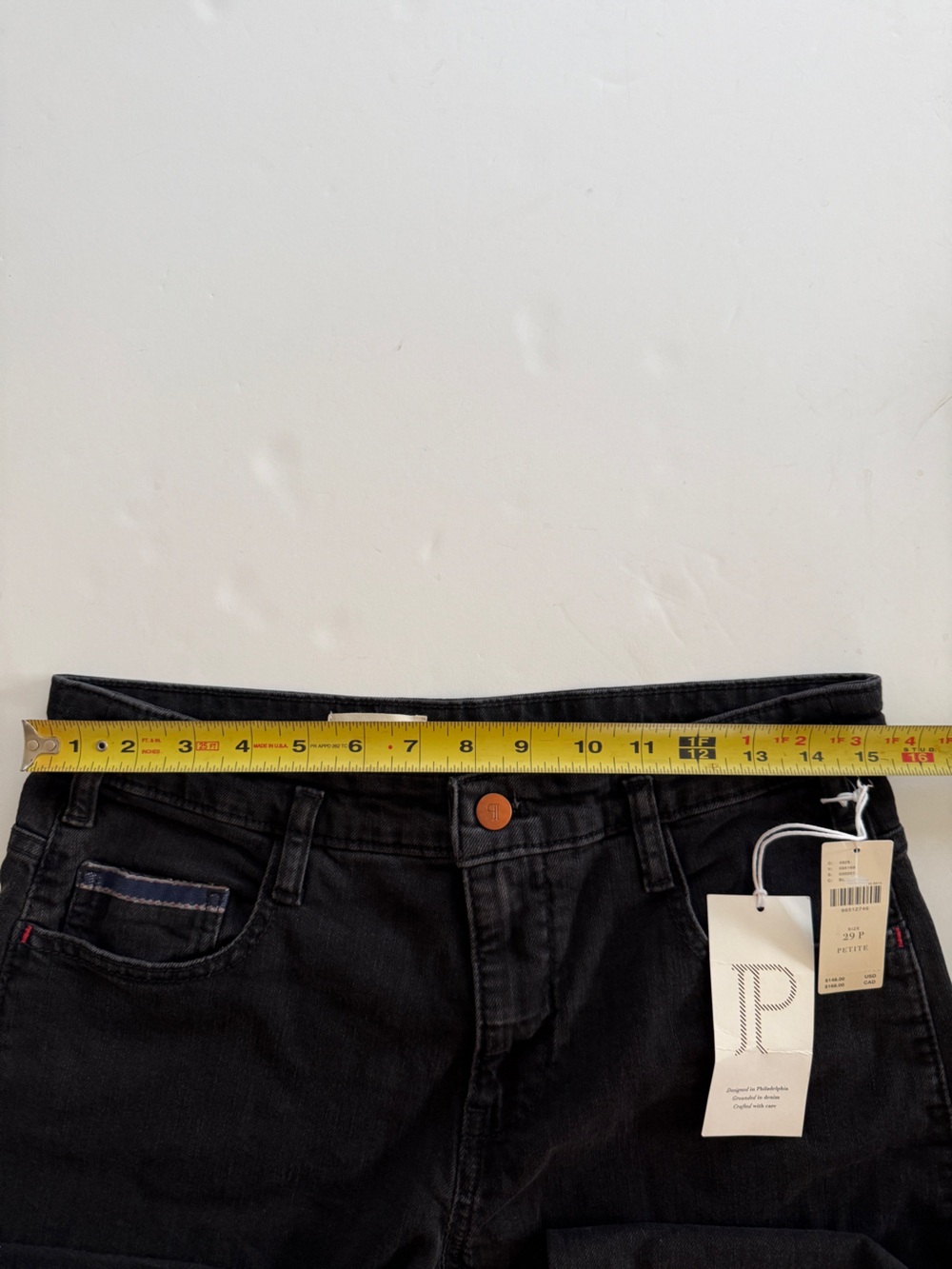 Anthropologie Pilcro black denim wide leg wide cuff jeans size 29 petite NWT - Picture 9 of 10
